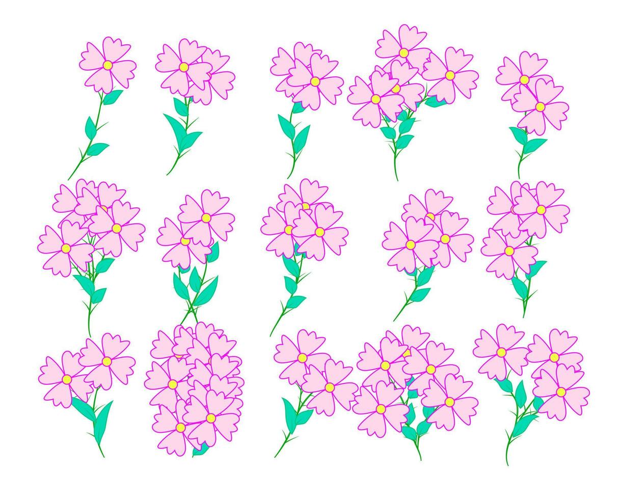 ilustração vetorial de ícone de flor e folha para o padrão vetor