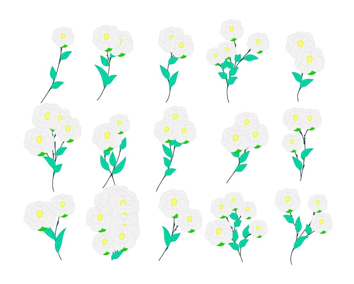 ilustração vetorial de ícone de flor e folha para o padrão vetor