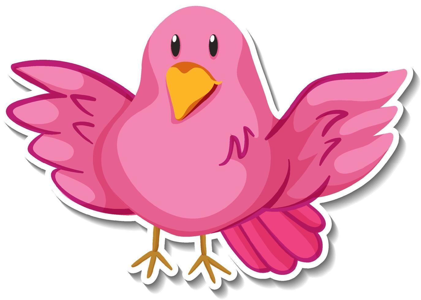 adesivo de animal pequeno pássaro rosa vetor