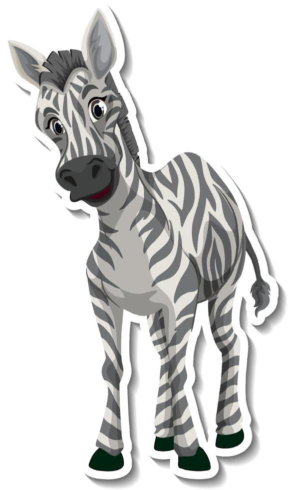 adesivo de desenho animado de zebra vetor