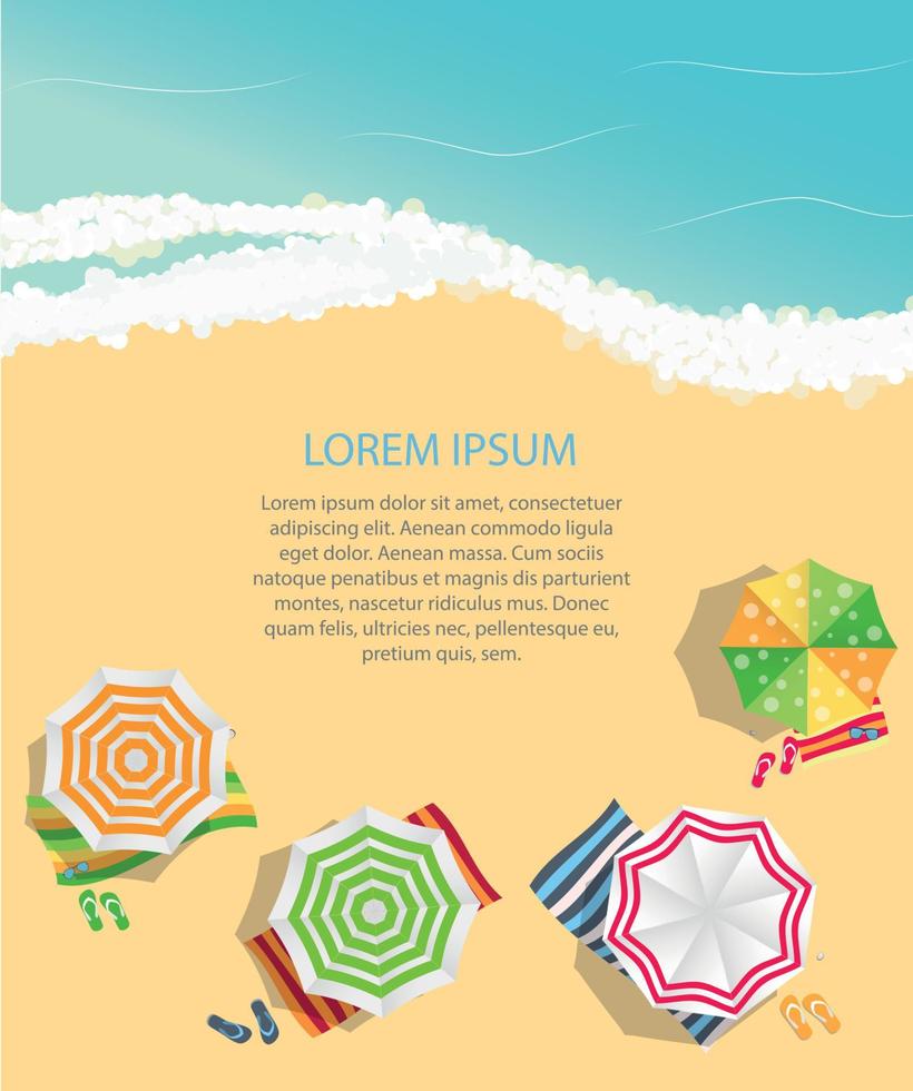 fundo do horário de verão. praia ensolarada em ilustração vetorial de estilo design plano vetor