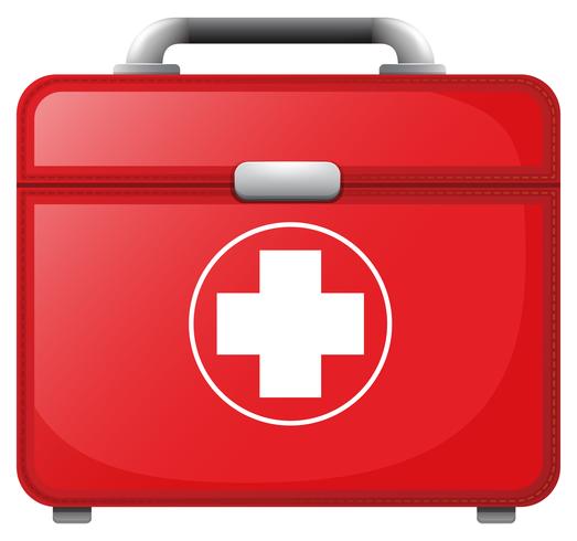 Uma maleta médica vermelha vetor