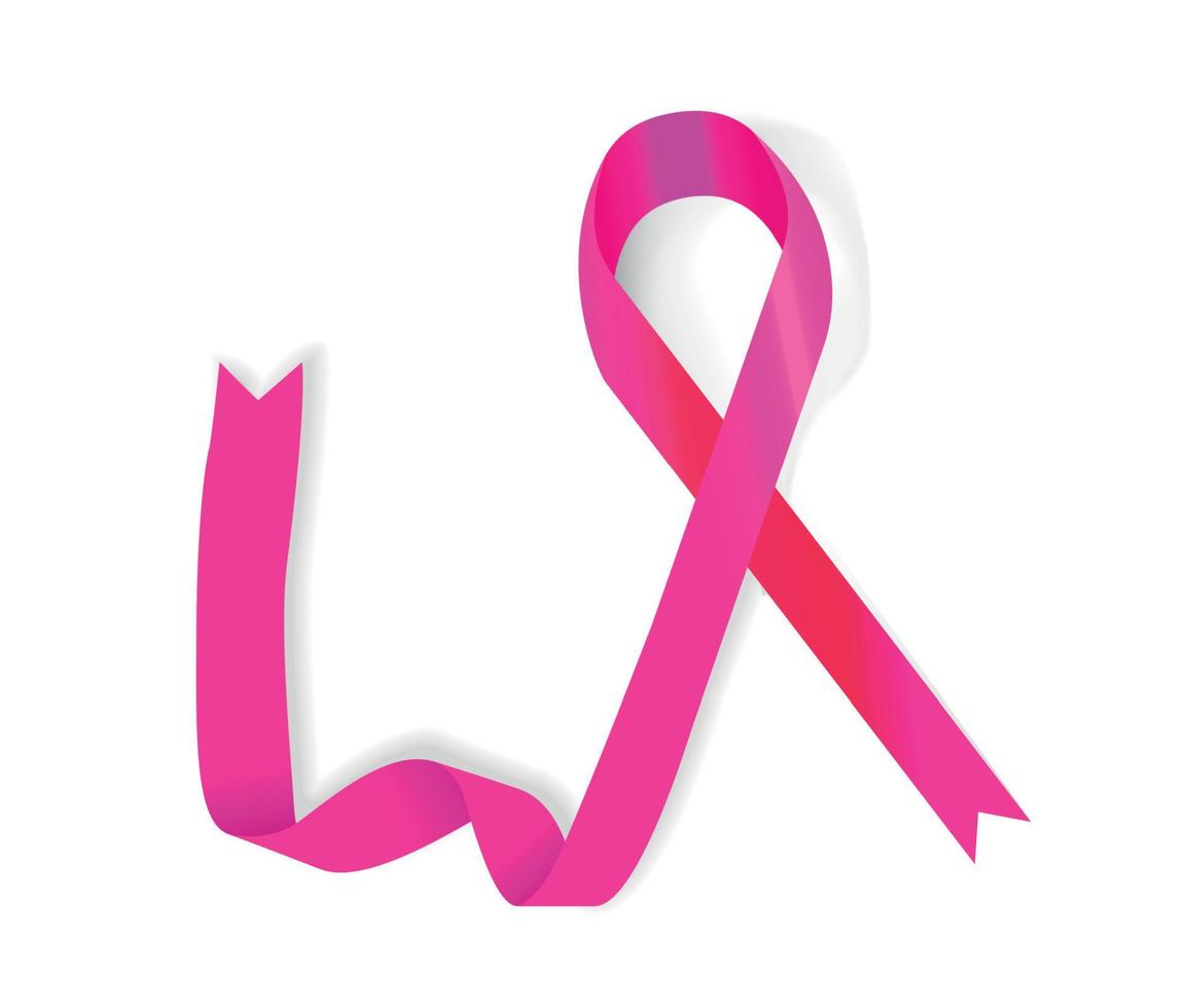 fita rosa da consciência. o símbolo internacional da luta contra o câncer de mama. ilustração vetorial. vetor