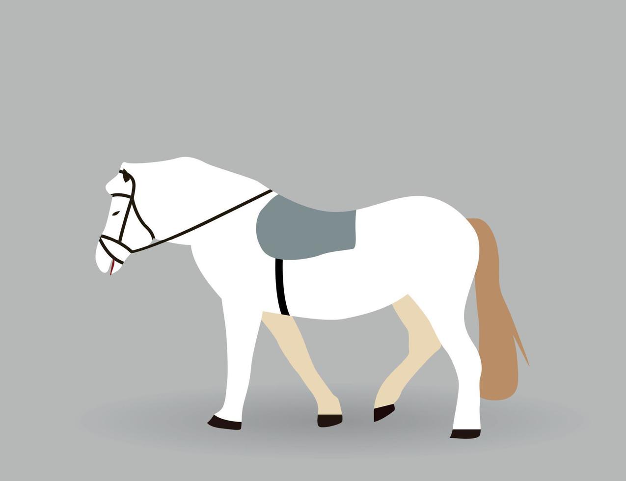 cavalo branco em fundo cinza. ilustração vetorial. vetor