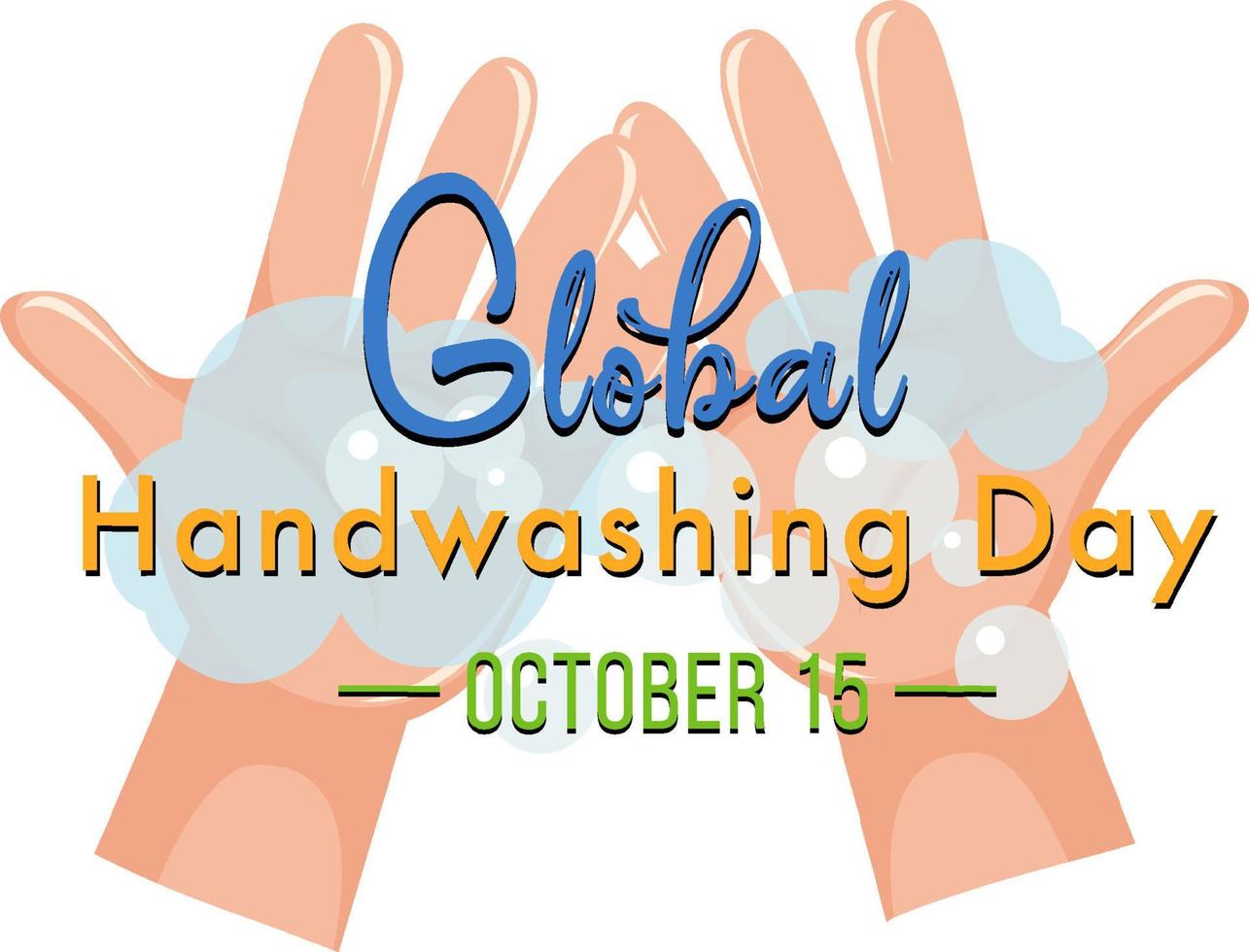 design global de banner do dia da lavagem das mãos vetor