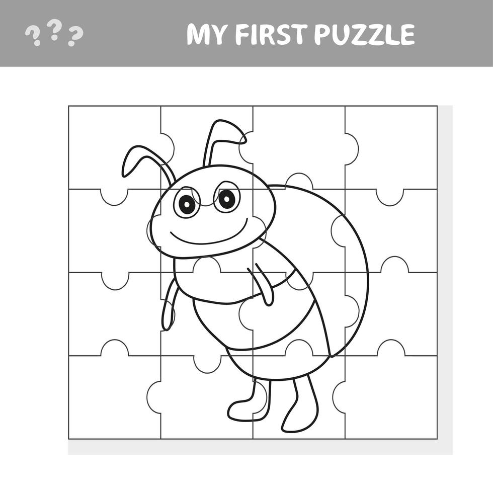 jogo de quebra-cabeça com personagens animais insetos engraçados 1 2767179  Vetor no Vecteezy