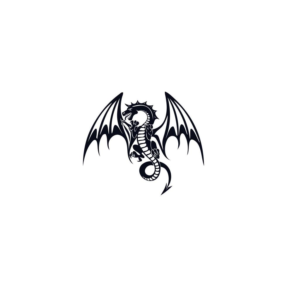 Ideia de inspiração de modelo de design de logotipo de dragão silhueta vetor