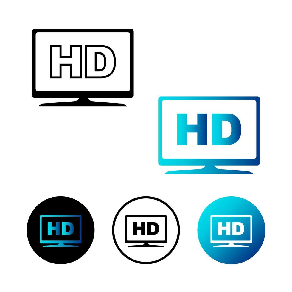 ilustração abstrata do ícone do monitor hd vetor