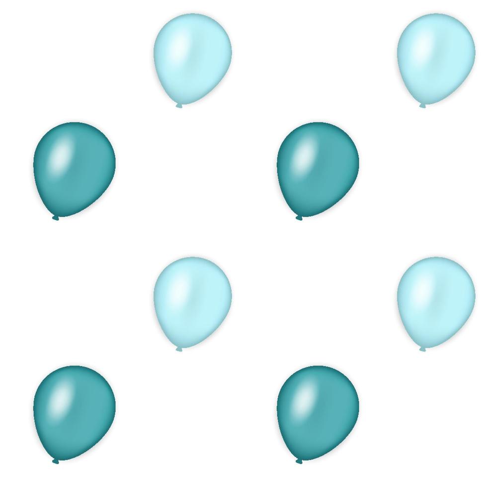 conjunto colorido de balões azuis isolado no fundo branco, ilustração vetorial vetor