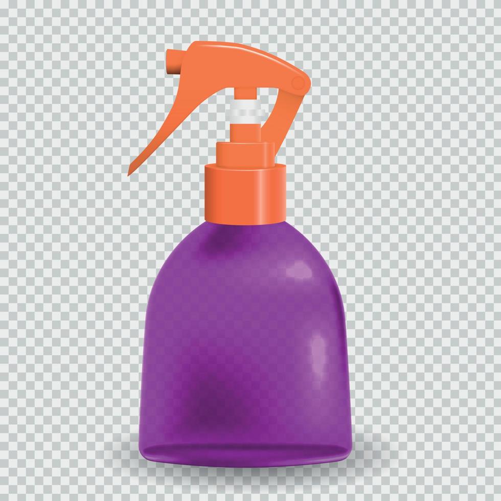 frasco colorido naturalista com spray. ilustração vetorial. vetor