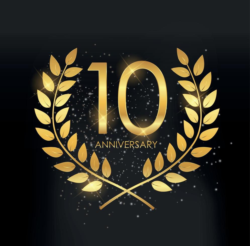 ilustração em vetor modelo logotipo aniversário de 10 anos