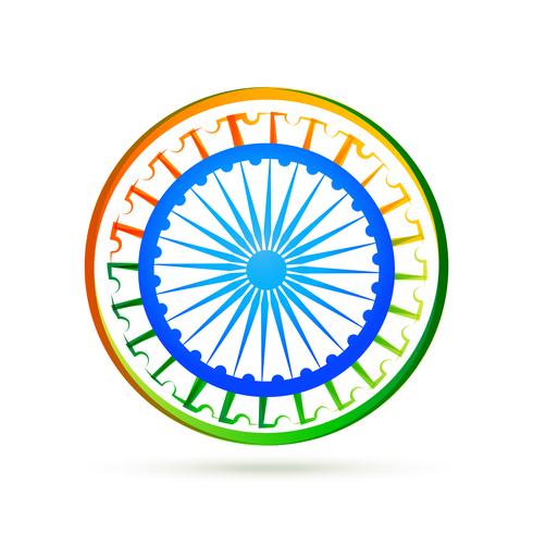 conceito de design de bandeira indiana com roda azul vetor