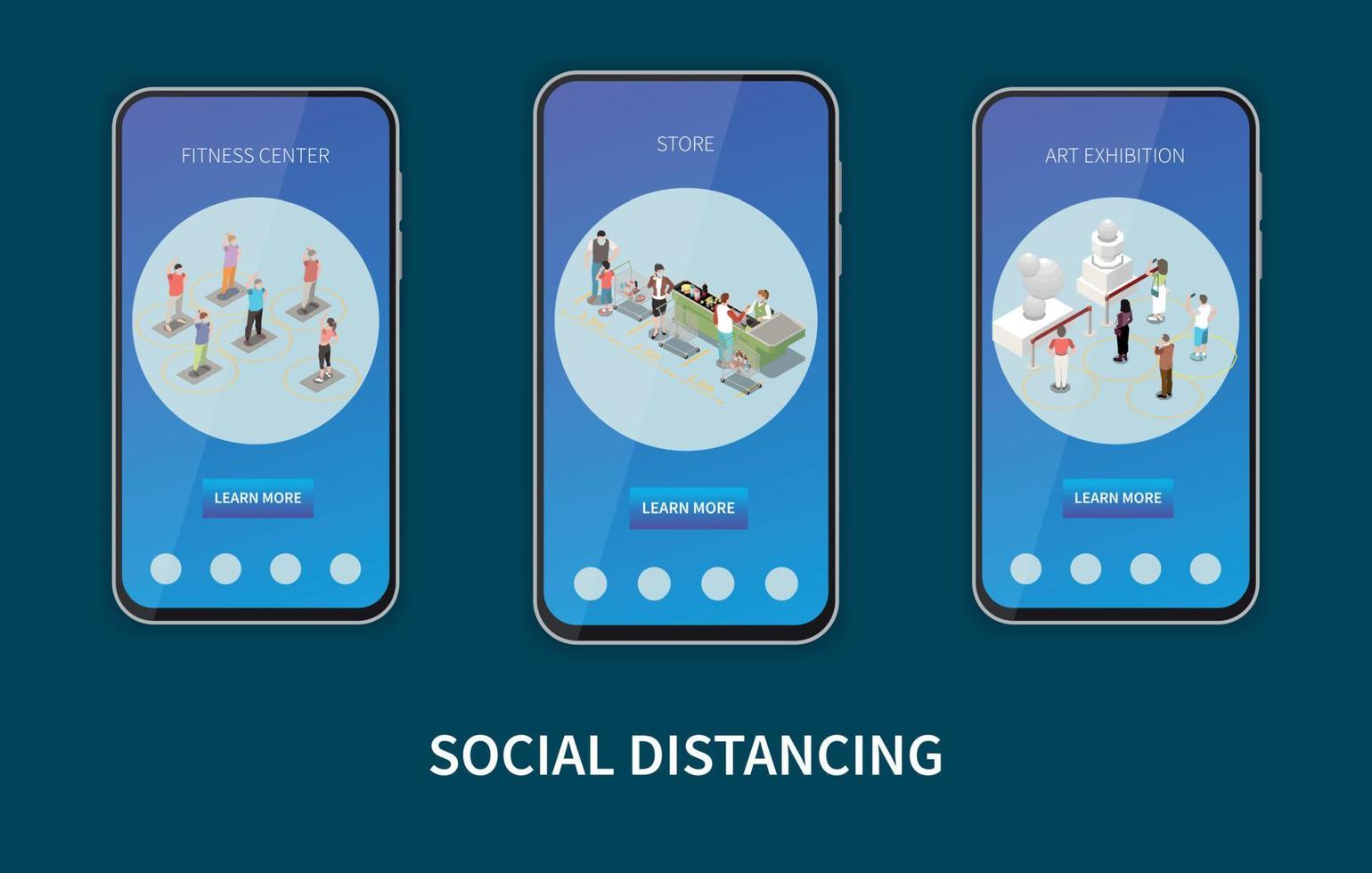 banners verticais de distanciamento social vetor