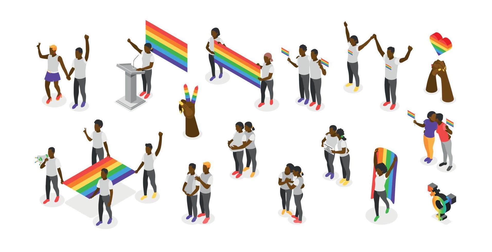 dia internacional contra homofobia recolorir ícones vetor