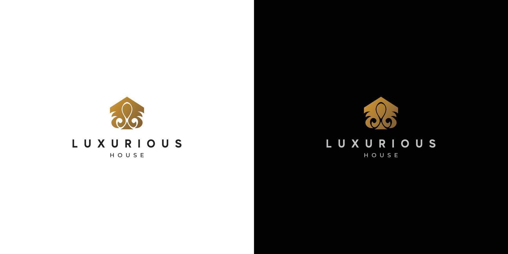 design de logotipo de casa luxuoso e elegante 2 vetor