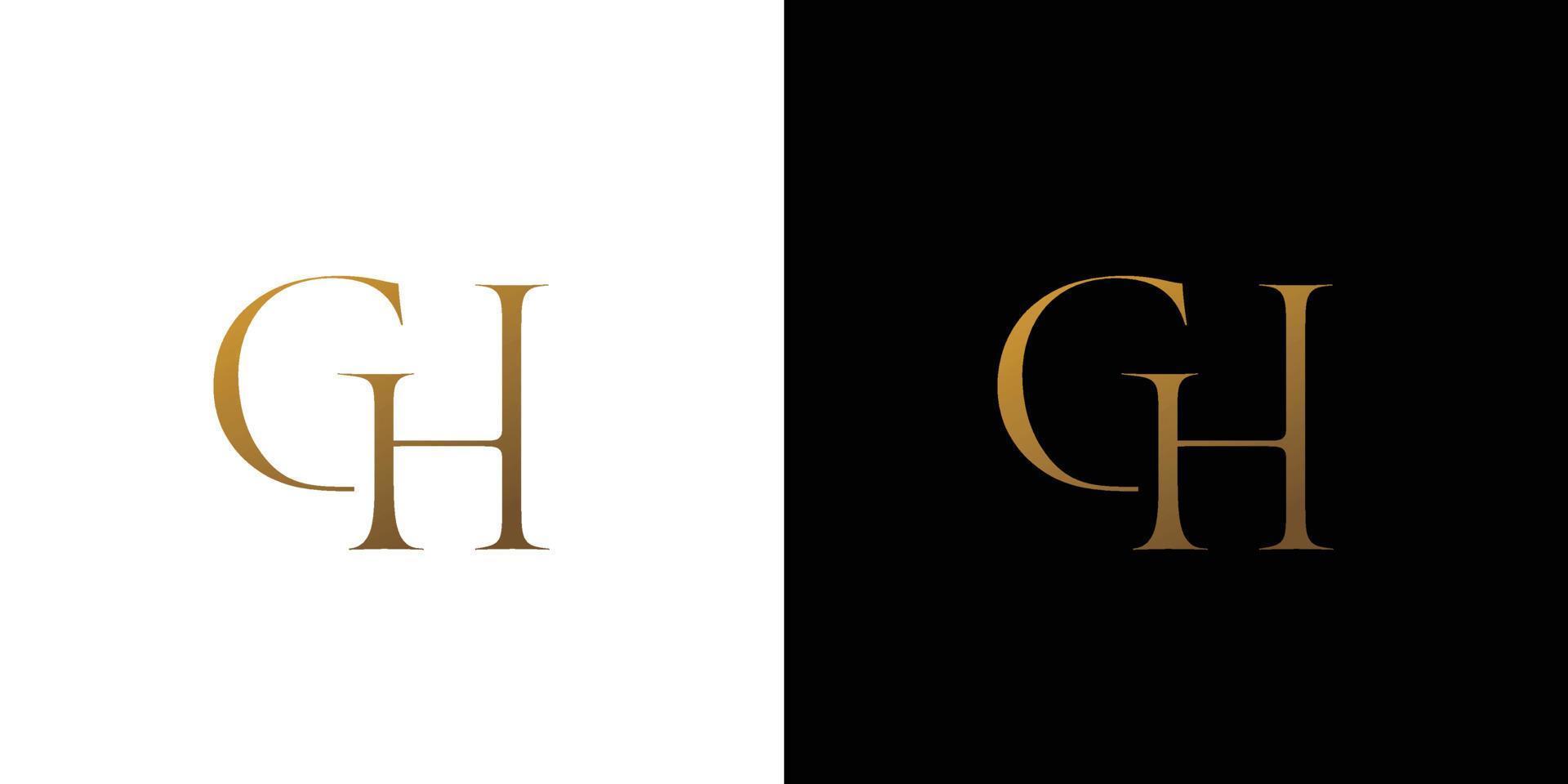 logotipo exclusivo e luxuoso das iniciais gh vetor