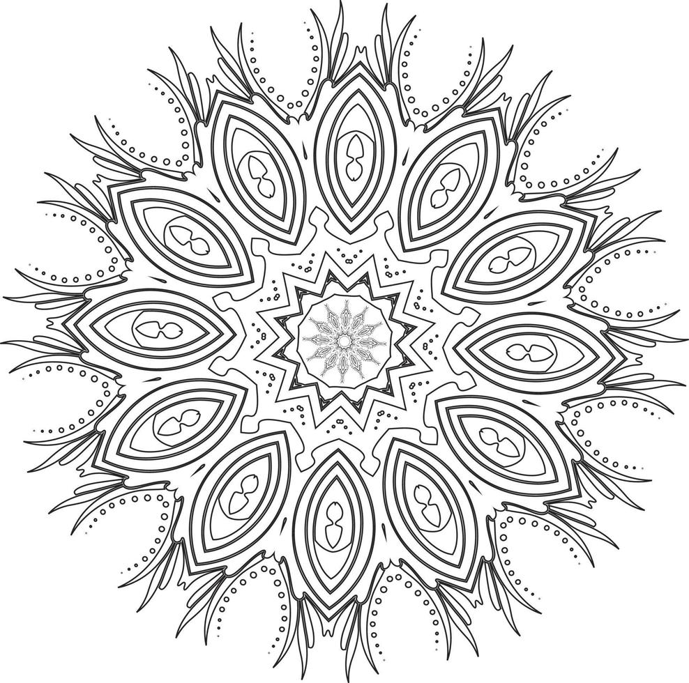 páginas de livro para colorir mandalas, ornamento redondo decorativo em forma de flor, vetor oriental, padrões de terapia anti-estresse, elementos de design de trama, vetor de logotipos de ioga