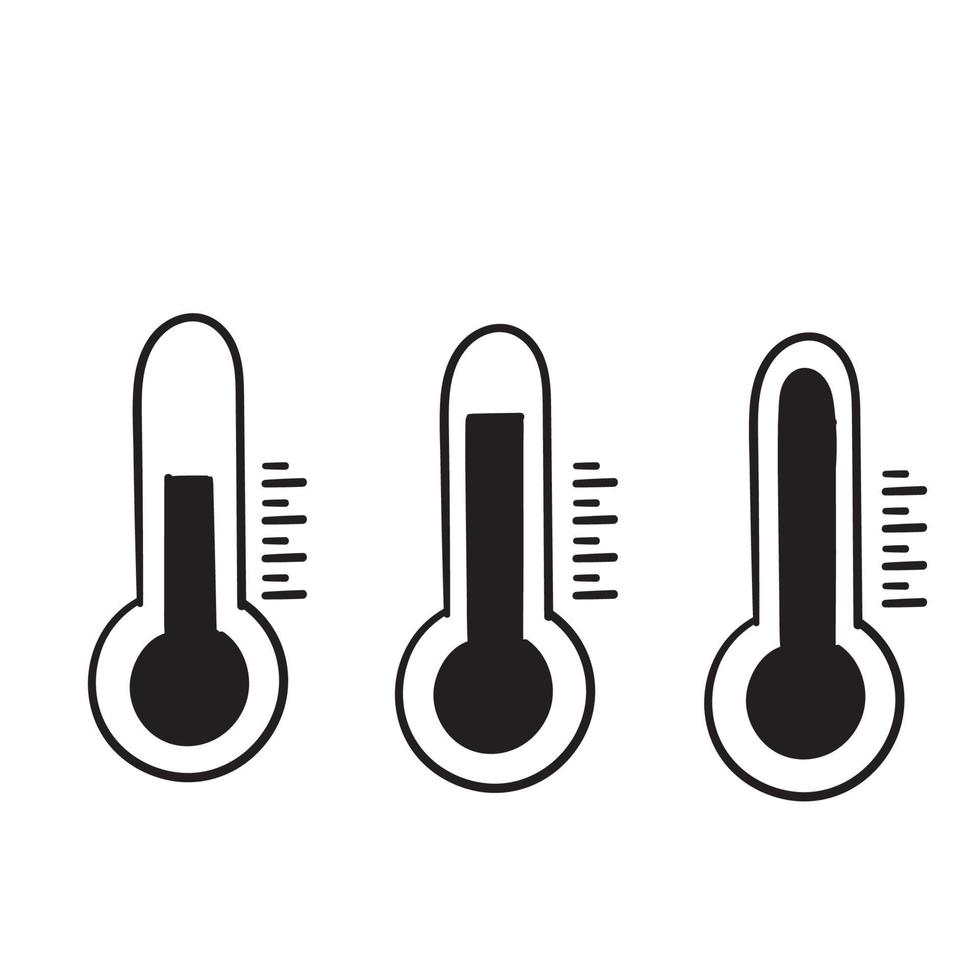 mão desenhada temperatura símbolo ícone ilustração vetorial fundo isolado vetor