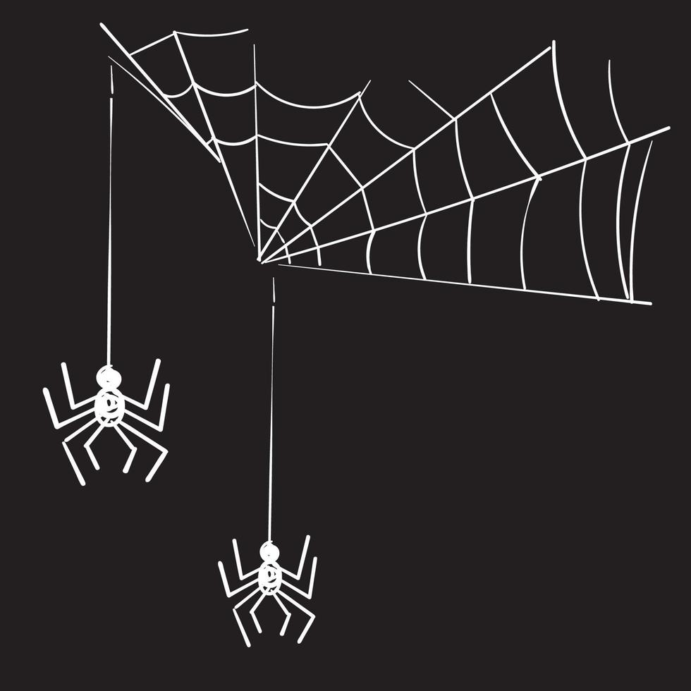 mão desenhada doodle aranha ilustração vetorial fundo isolado vetor