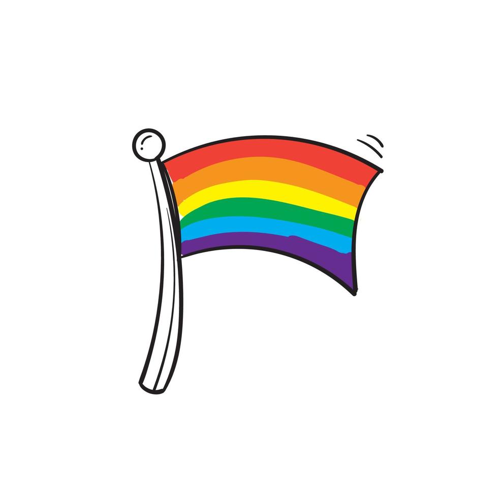 mão desenhada doodle orgulho ilustração símbolo para vetor lgbt, gays e lésbicas