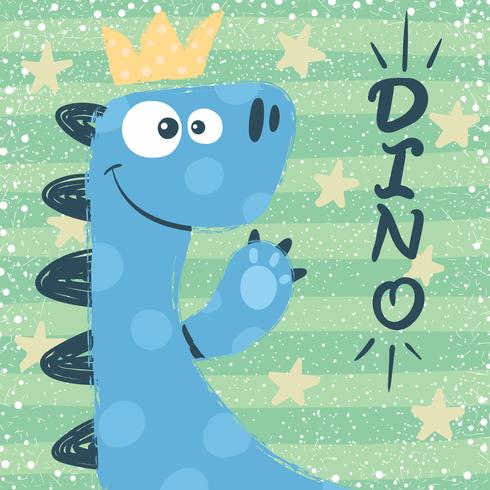 Personagens fofinhos de dino. Princesa ilustração. vetor