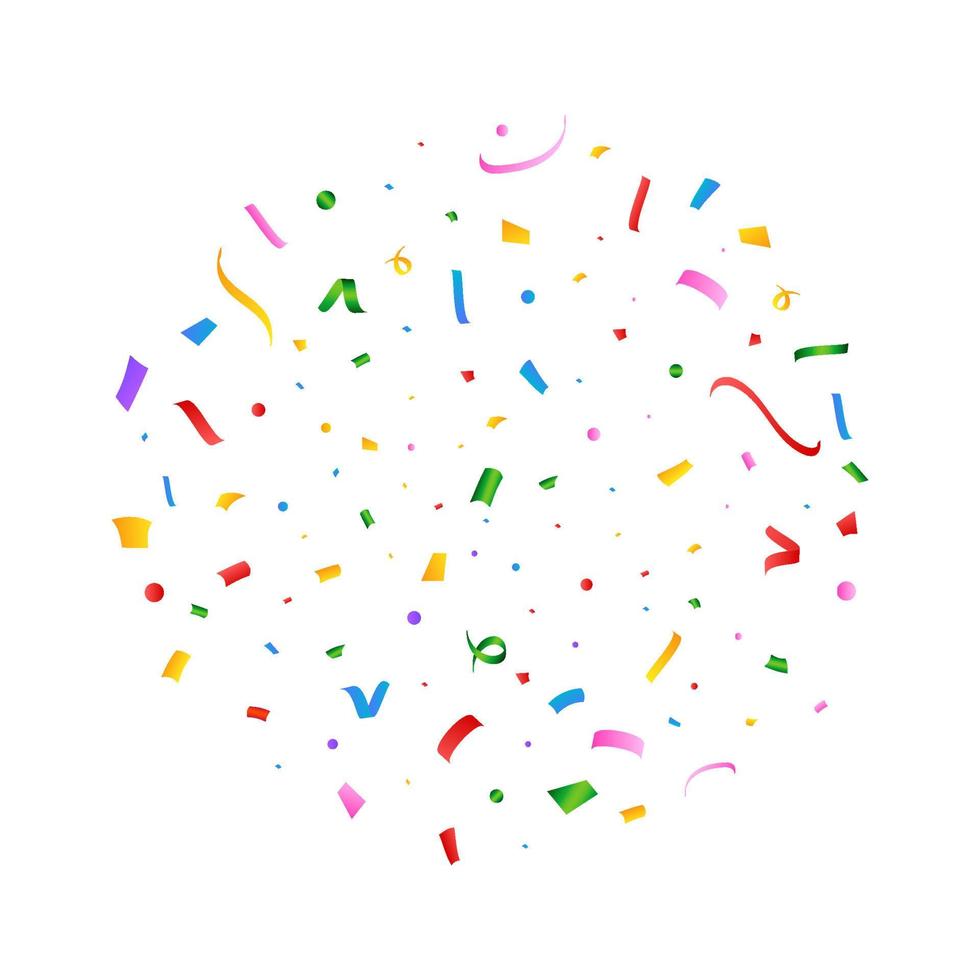 ilustração vetorial realista de confetes multicoloridos. fundo de explosão festival confete e ouropel. confetes coloridos isolados no fundo branco. elementos de carnaval. festa de aniversário. vetor