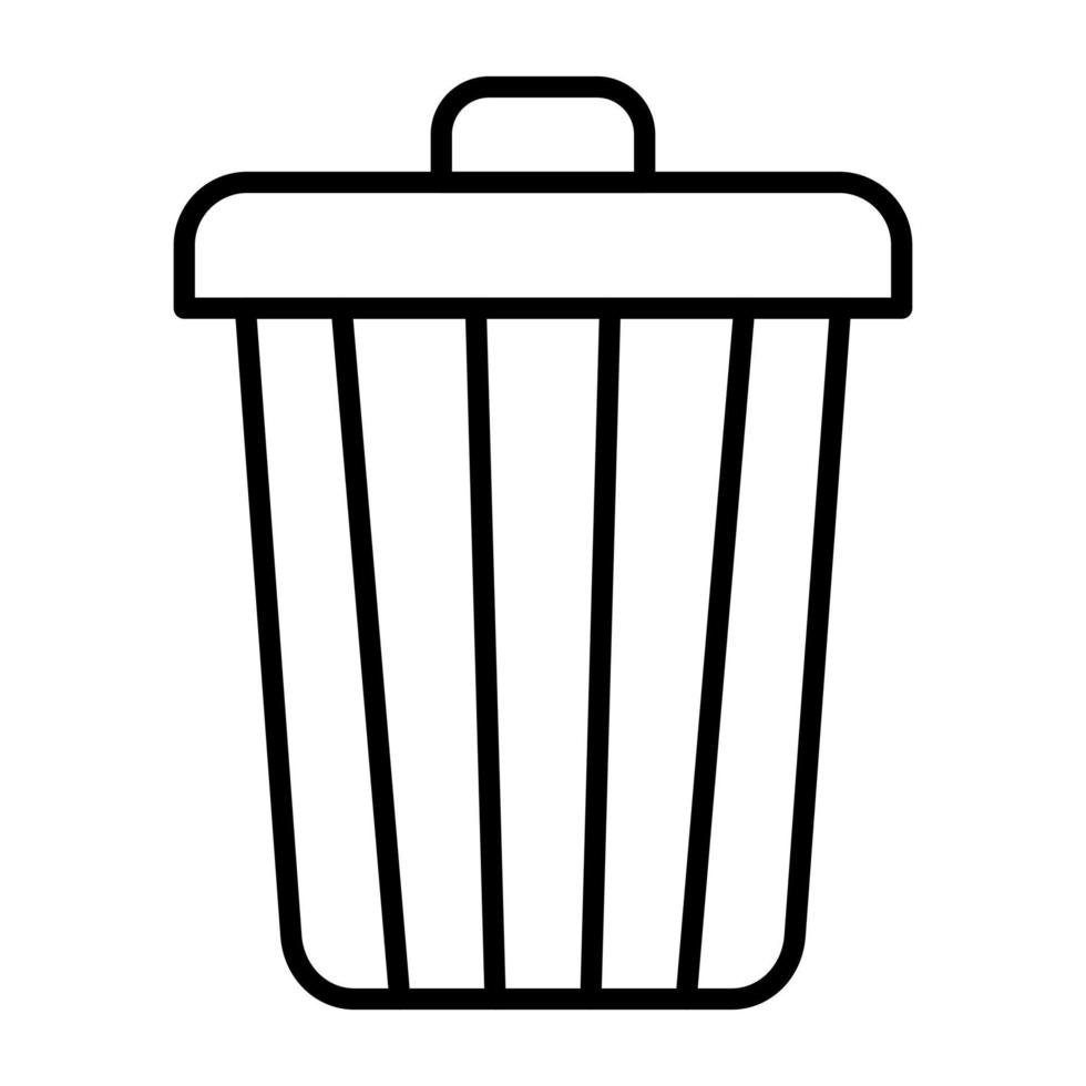 ícone de linha de lata de lixo vetor