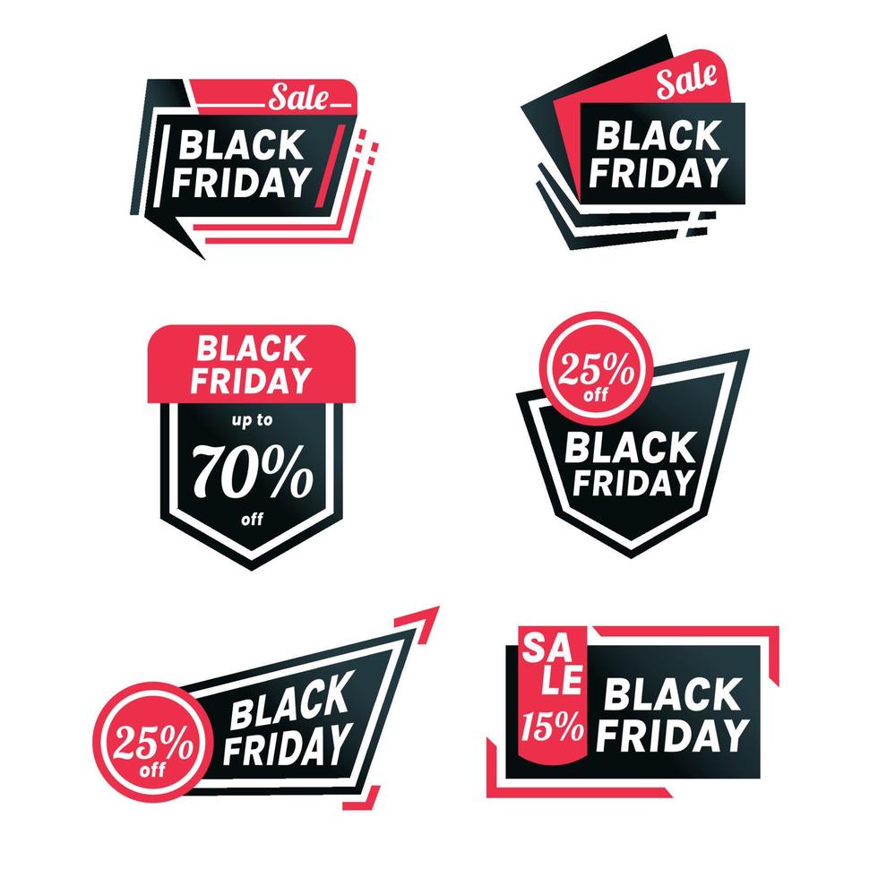 conjunto de etiquetas modernas de black friday vetor