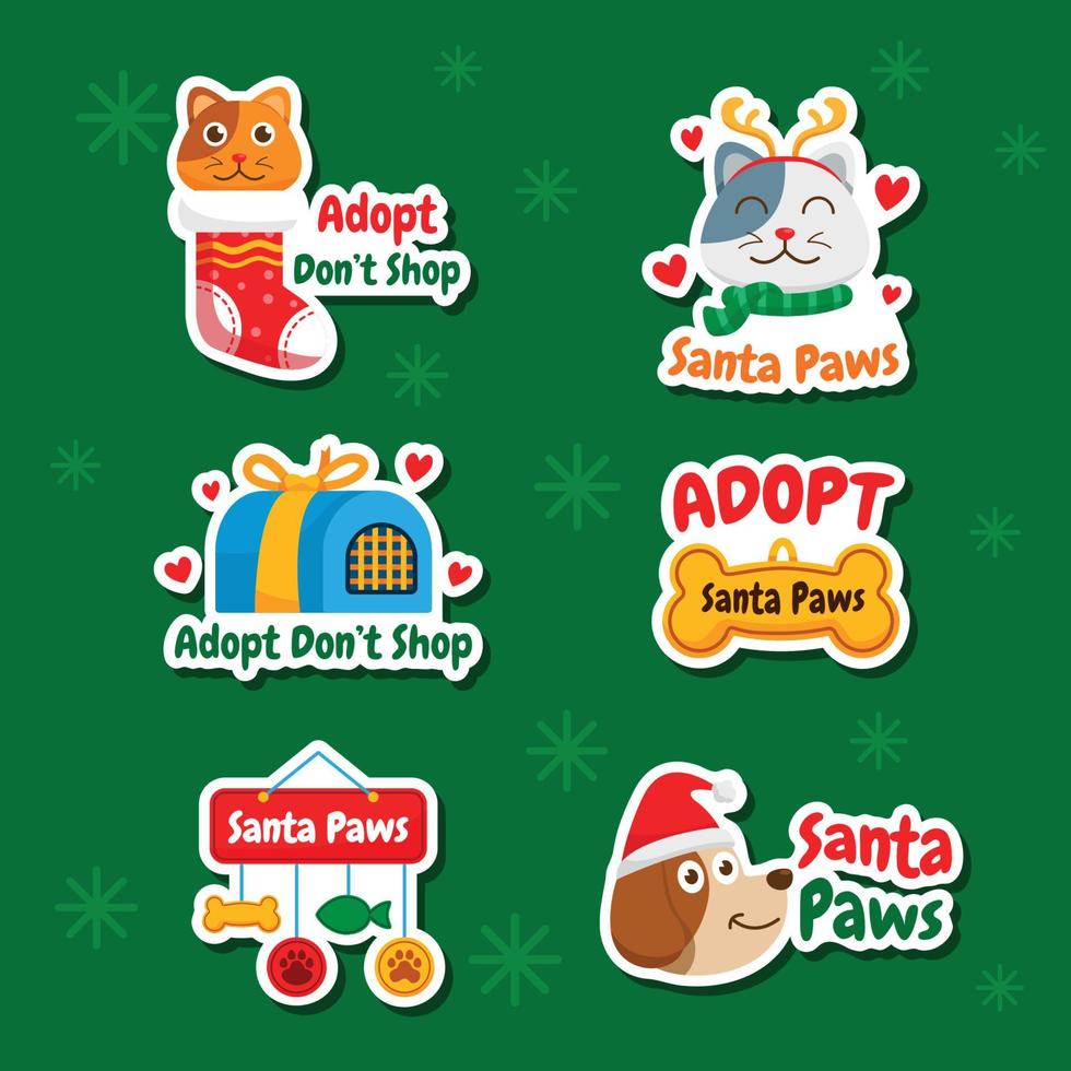 adesivos da campanha do papai noel vetor