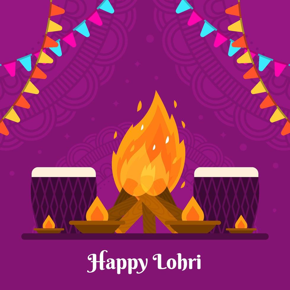 feliz festa lohri vetor