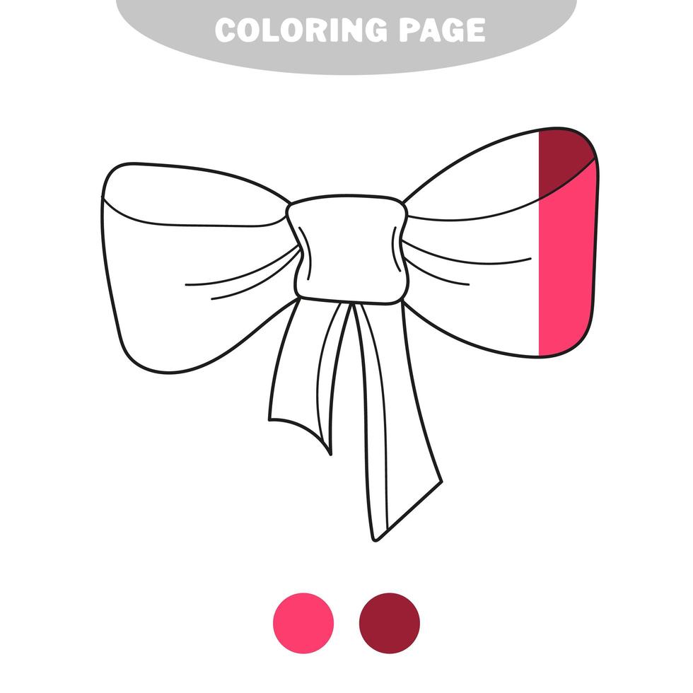 página para colorir simples. arco doodle desenhado à mão isolado no branco vetor