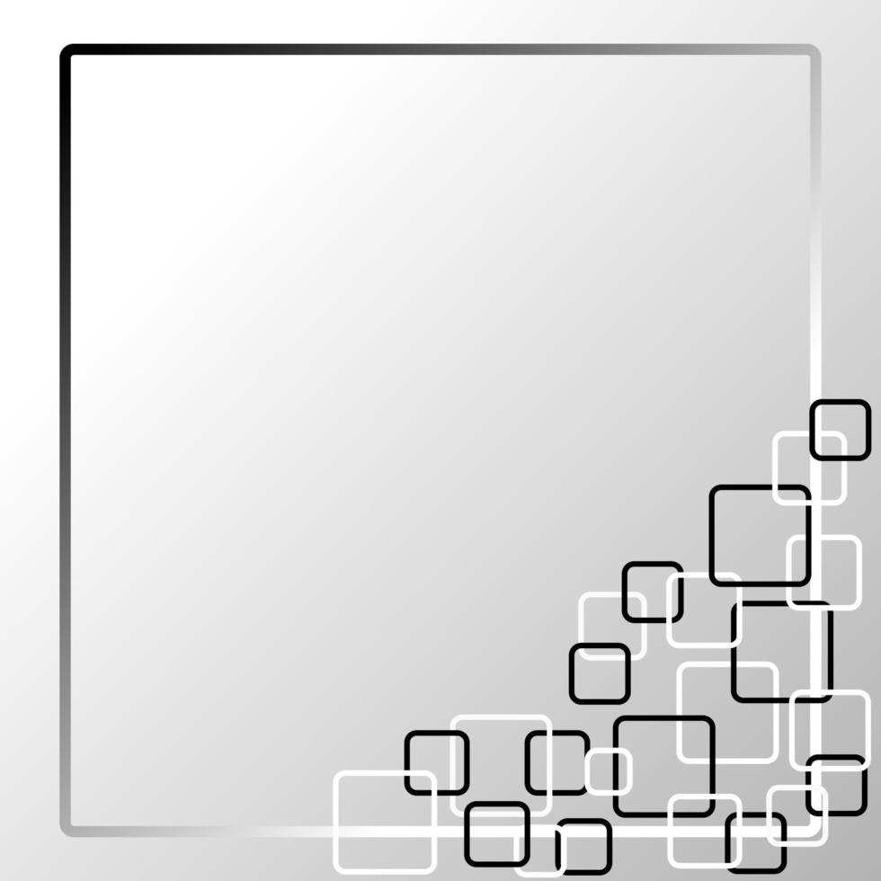 fundo abstrato com formato quadrado, cor preto e branco vetor