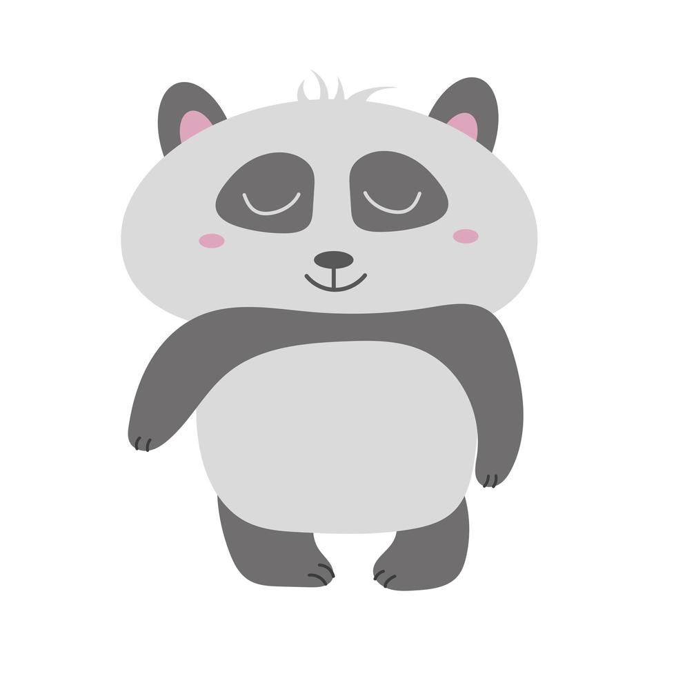 ilustração em vetor urso panda fofo. vetor animal. panda desenhado à mão
