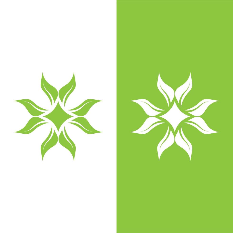 logotipos da ecologia de folhas verdes vetor