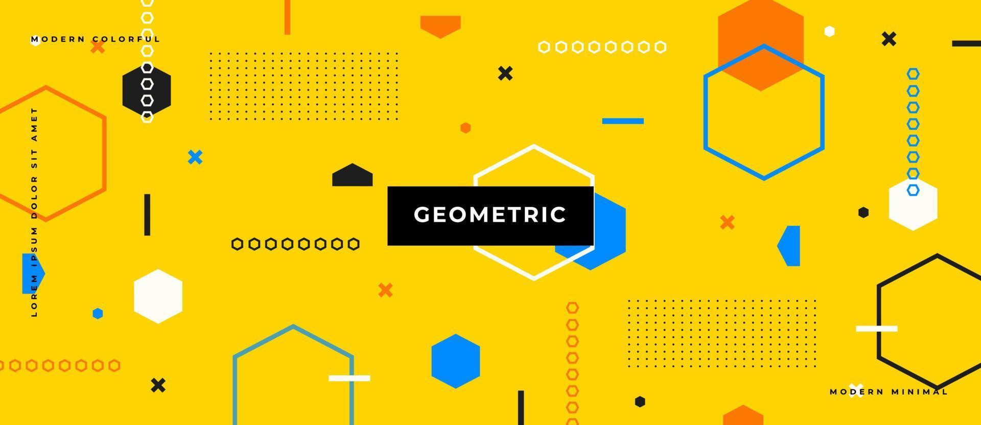 fundo estilo neo memphis, cores brilhantes amarelas frias, composições geométricas de formas abstratas. vetor