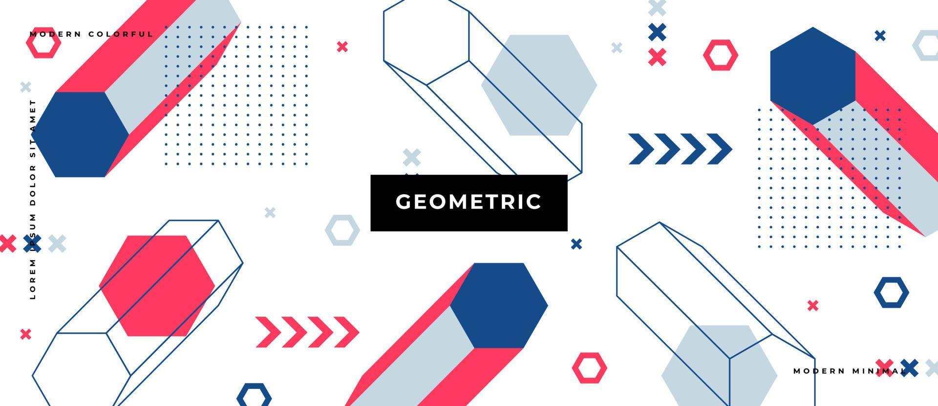 padrão sem emenda de memphis de movimento geométrico no estilo dos anos 80. moderno na moda em fundo branco com objetos 3D. vetor