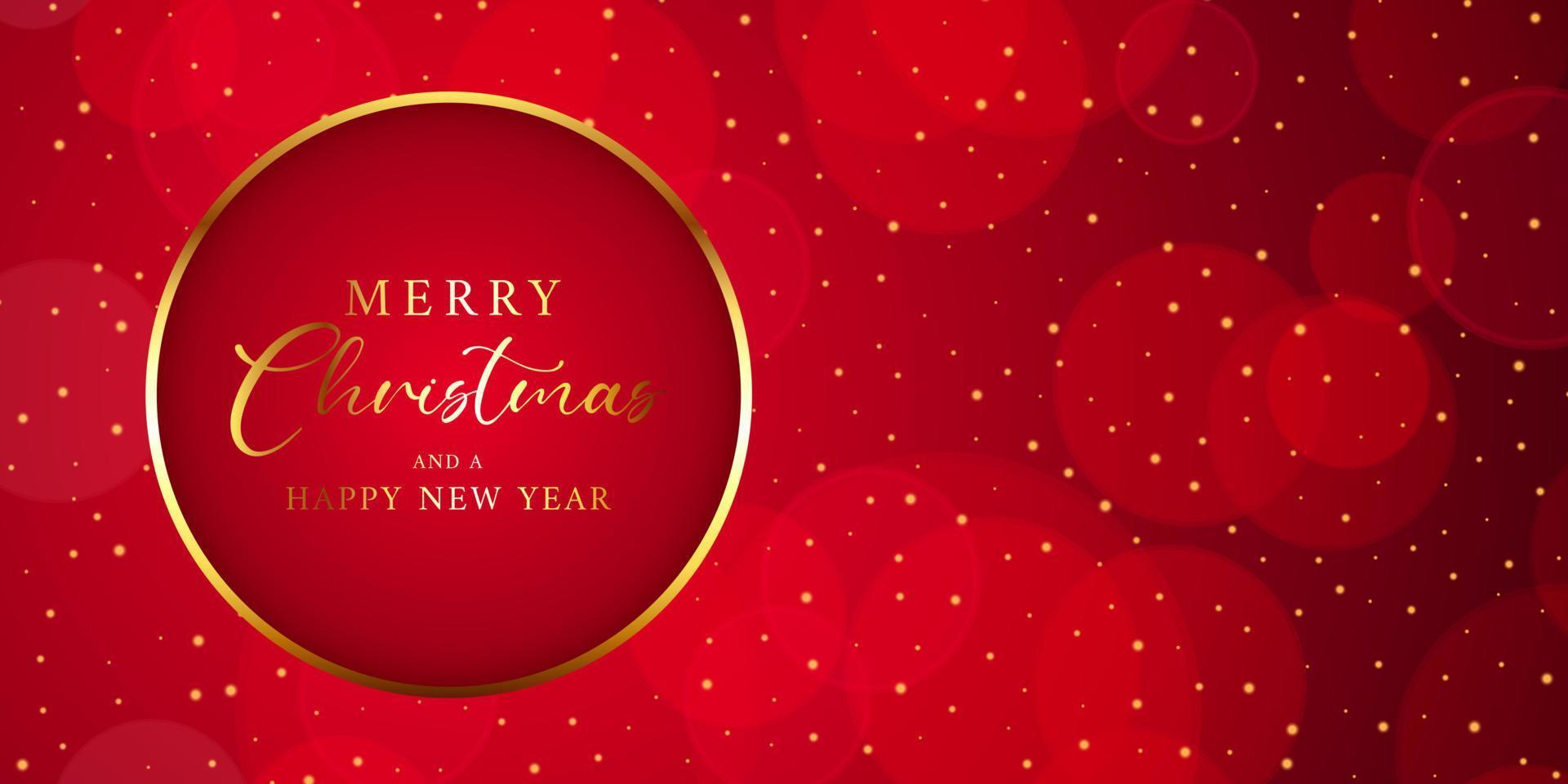 desenho de banner de natal vermelho e dourado vetor