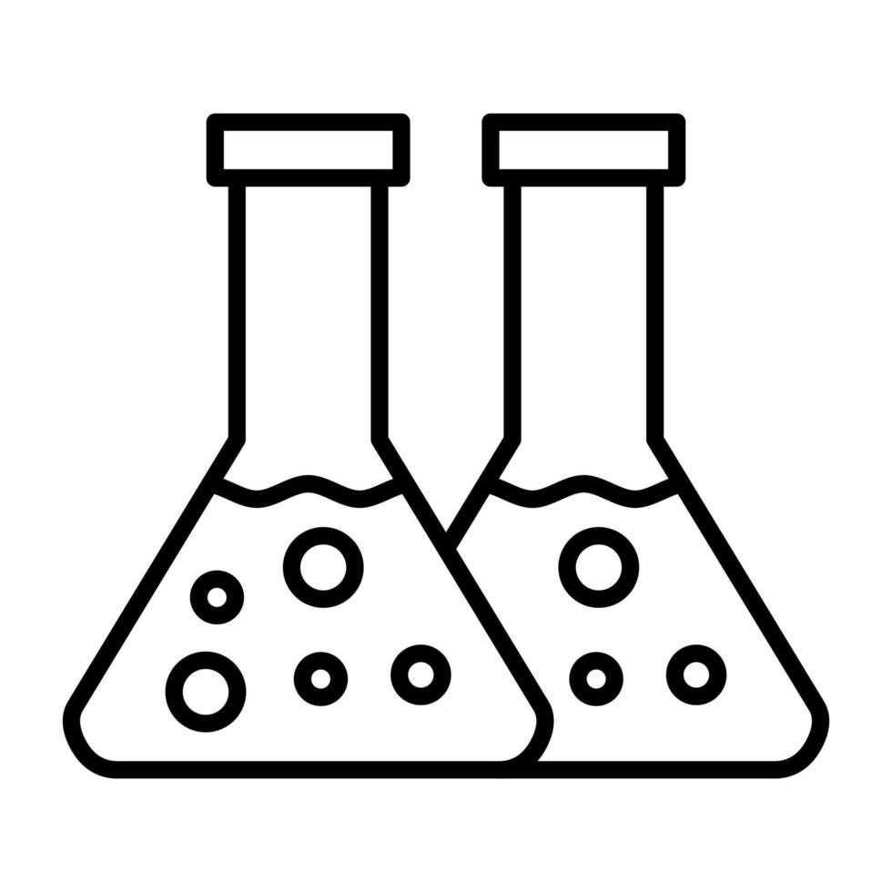 ícone de linha de frascos vetor