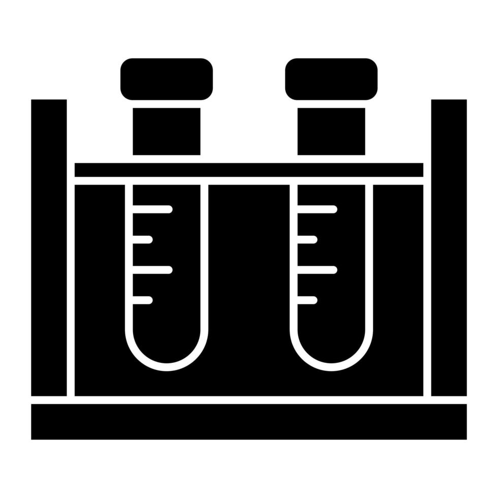 ícone de glifo de tubos de ensaio vetor