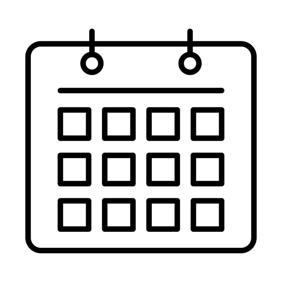 ícone de linha de calendário vetor