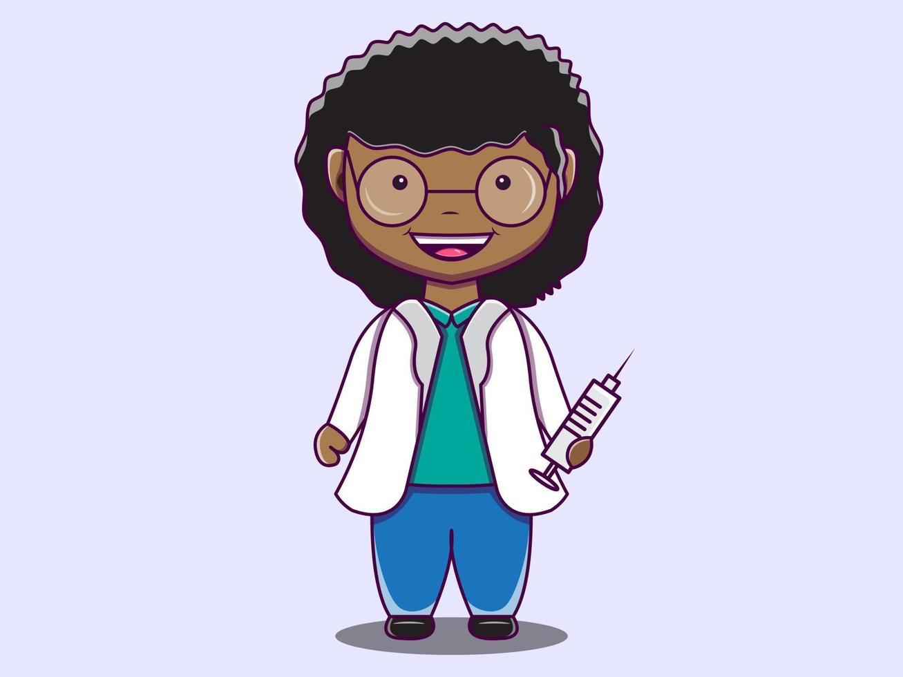 Personagem de desenho animado de médica bonita