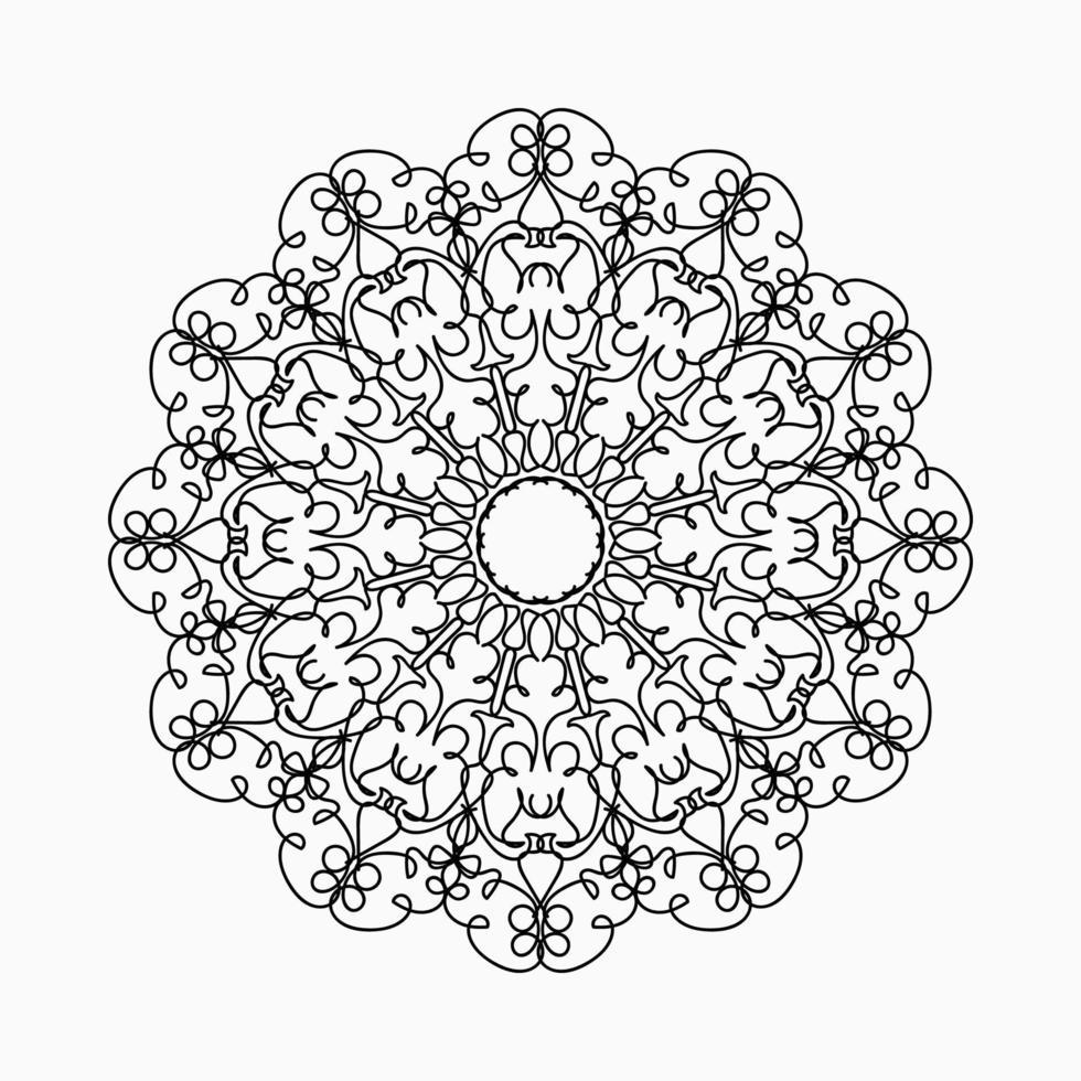 padrão circular em forma de mandala com flor para decoração de tatuagem de mandala de henna. vetor