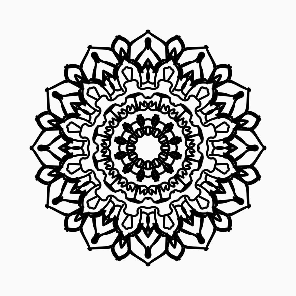 padrão circular em forma de mandala com flor para decoração de tatuagem de mandala de henna. vetor