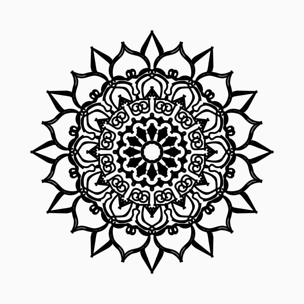 padrão circular em forma de mandala com flor para decoração de tatuagem de mandala de henna. vetor