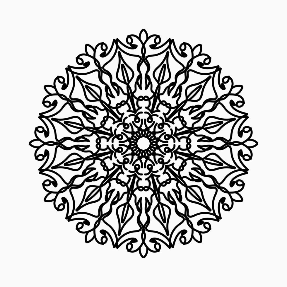 padrão circular em forma de mandala com flor para decoração de tatuagem de mandala de henna. vetor