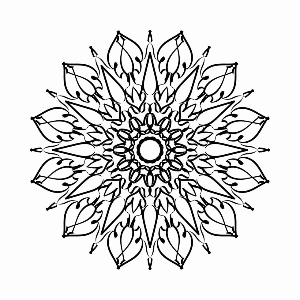 padrão circular em forma de mandala com flor para decoração de tatuagem de mandala de henna. vetor