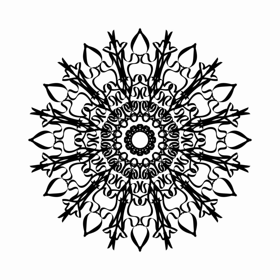 padrão circular em forma de mandala com flor para decoração de tatuagem de mandala de henna. vetor