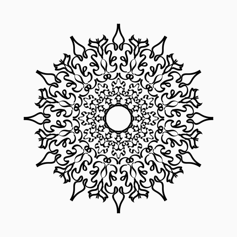 padrão circular em forma de mandala com flor para decoração de tatuagem de mandala de henna. vetor