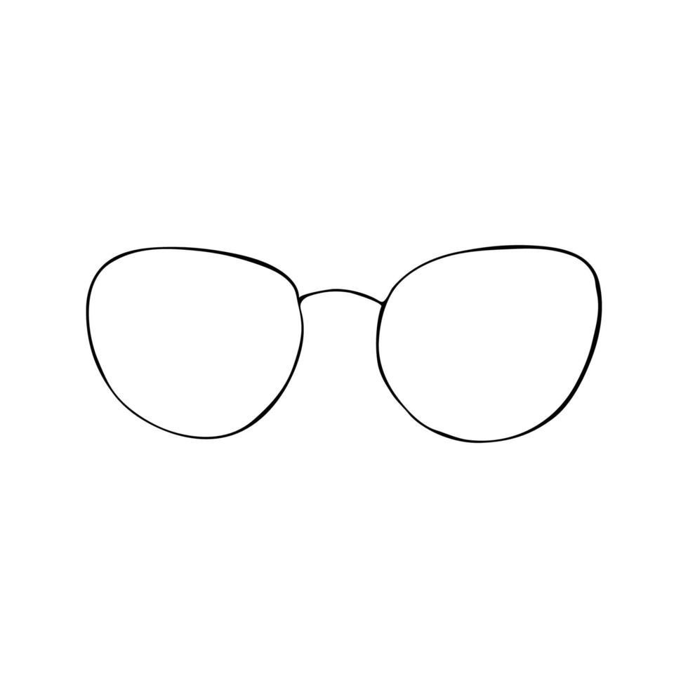 ilustração de óculos de desenho preto doodle vetor