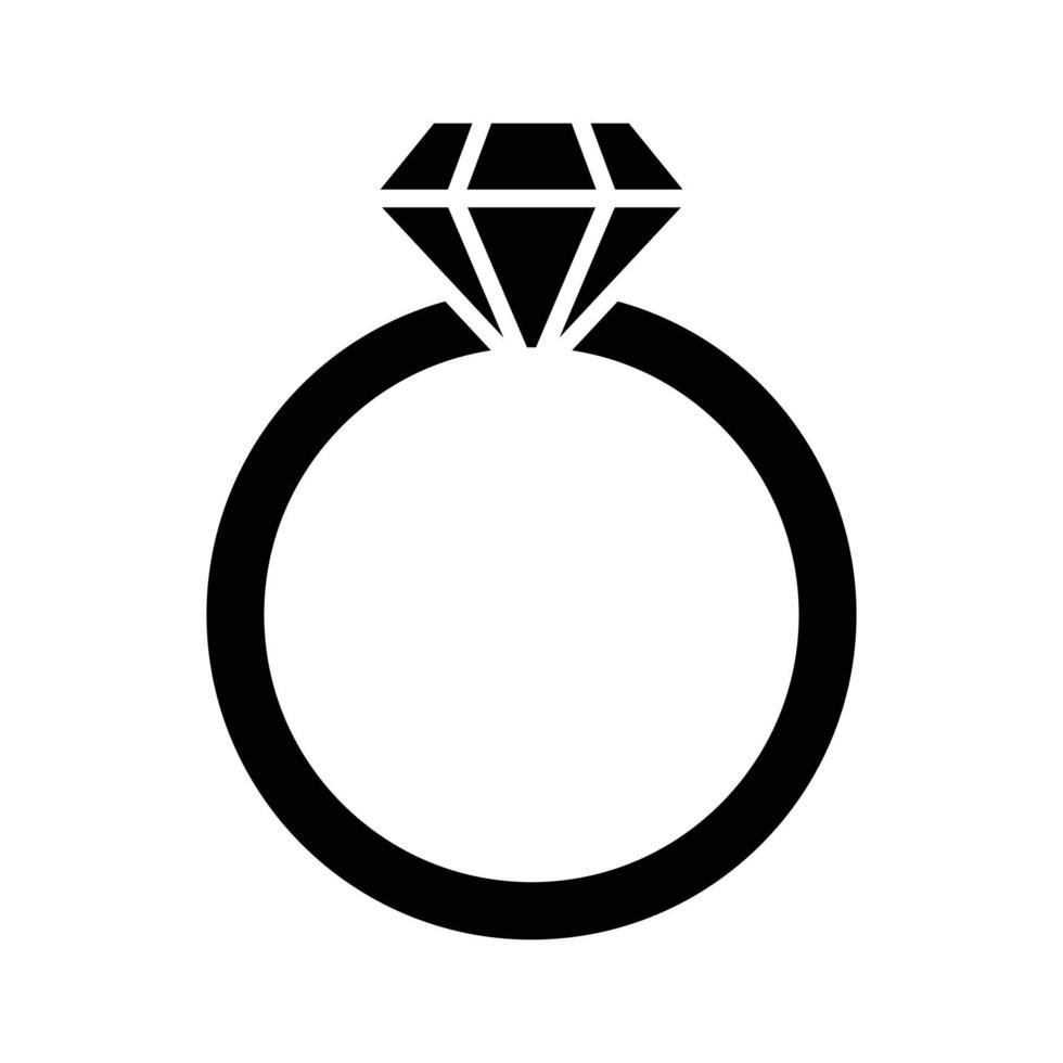 ícone de glifo de anel de diamante vetor